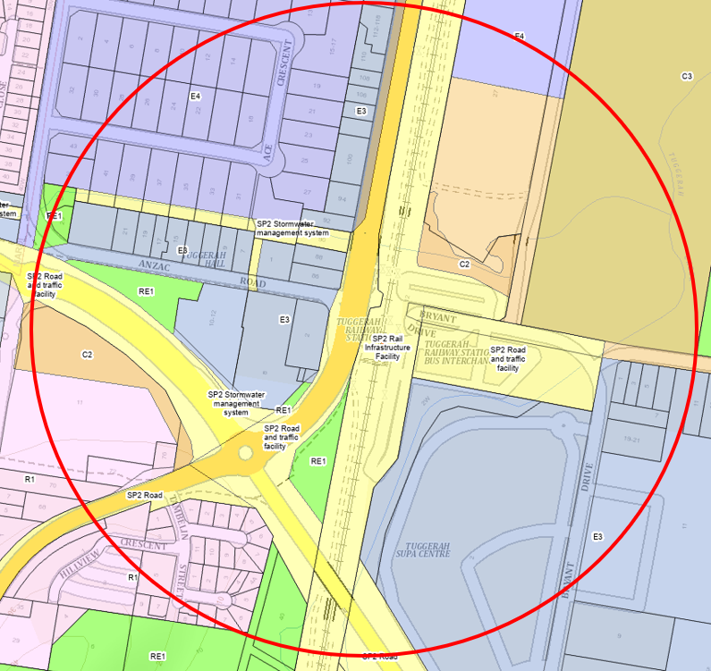 Figure 3 - Tuggerah Station Precinct zoning map. Source: ePlanning Spatial Viewer.